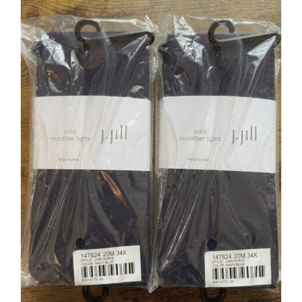 New 2 Packs J.Jill Solid Microfiber Tights Navy Blue Size 3X-4X 255-320 lbs NWT